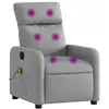Image de Vidaxl fauteuil de massage inclinable gris clair tissu