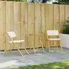 Image de Ensemble De Bistro Pliante 3 Pcs Et Coussins Blanc Crème Bambou Vidaxl
