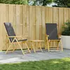Image de Chaises Inclinables De Jardin Pliantes Lot De 2 Coussins Bambou Vidaxl