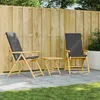Image de vidaXL Lot de 2 Chaises Inclinables de Jardin Pliantes avec Coussins Sièges avec Accoudoirs Fauteuils avec Dossier de 365876
