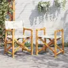 Image de Chaises De Réalisateur Pliables Lot De 2 Blanc Crème Tissu Vidaxl