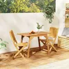 Image de vidaXL Ensemble de Balcon 3 pcs Table et Chaises Pliables de Salle à Manger Meubles de Patio Extérieur Moderne Bois 366373