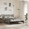 Image de Cadre De Lit Métal Sans Matelas Avec Tête De Lit Noir 137x190cm Vidaxl