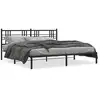 Image de Vidaxl cadre de lit métal sans matelas avec tête de lit noir 183x213cm
