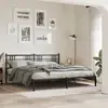 Image de Cadre De Lit Métal Sans Matelas Avec Tête De Lit Noir 193x203cm Vidaxl