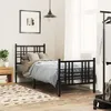 Image de Cadre De Lit Métal Sans Matelas Avec Pied De Lit Noir 75x190 Cm Vidaxl