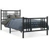Image de Cadre De Lit Métal Sans Matelas Et Pied De Lit Noir 100x200 Cm Vidaxl