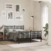 Image de Cadre De Lit Métal Sans Matelas Avec Pied De Lit Noir 137x190cm Vidaxl