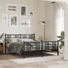 Image de Cadre De Lit Métal Sans Matelas Avec Pied De Lit Noir 150x200cm Vidaxl