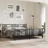 Image de Cadre De Lit Métal Sans Matelas Avec Pied De Lit Noir 183x213cm Vidaxl