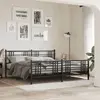 Image de Cadre De Lit Métal Sans Matelas Avec Pied De Lit Noir 200x200cm Vidaxl