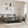 Image de vidaXL Cadre de Lit Métal avec Tête de Lit/Pied de Lit Sommier à Lattes Lit Adulte Lit Double de Chambre à Coucher 376349