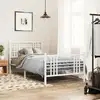 Image de Cadre De Lit Métal Sans Matelas Avec Pied De Lit Blanc 90x200cm Vidaxl