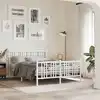 Image de Cadre De Lit Métal Sans Matelas Et Pied De Lit Blanc 120x190 Cm Vidaxl