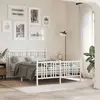 Image de Cadre De Lit Métal Sans Matelas Et Pied De Lit Blanc 140x190 Cm Vidaxl
