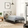 Image de Cadre De Lit Métal Sans Matelas Avec Tête De Lit Noir 75x190 Cm Vidaxl
