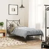 Image de vidaXL Metal Bed Frame with Headboard Black 75x190 cm single bed bedroom furniture guest bed bed metal bed frame bed 376492