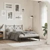 Image de vidaXL Cadre de lit métal sans matelas avec tête de lit noir 120x200cm 376500