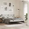 Image de Cadre De Lit Métal Sans Matelas Et Tête De Lit Noir 160x200 Cm Vidaxl