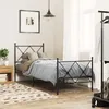 Image de Cadre De Lit Métal Sans Matelas Avec Pied De Lit Noir 75x190 Cm Vidaxl