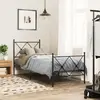 Image de Cadre De Lit Métal Sans Matelas Avec Pied De Lit Noir 80x200 Cm Vidaxl