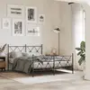 Image de Cadre De Lit Métal Sans Matelas Avec Pied De Lit Noir 140x200cm Vidaxl