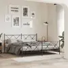 Image de Cadre De Lit Métal Sans Matelas Avec Pied De Lit Noir 183x213cm Vidaxl