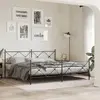 Image de Cadre De Lit Métal Sans Matelas Avec Pied De Lit Noir 193x203cm Vidaxl