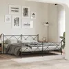 Image de vidaXL Cadre de lit métal sans matelas avec pied de lit noir 193x203cm 376526
