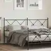 Image de Tête De Lit De Remplacement Métal Noir 180 Cm Vidaxl