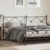Image de Tête De Lit De Remplacement Métal Noir 200 Cm Vidaxl
