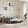 Image de Cadre De Lit Métal Sans Matelas Et Tête De Lit Blanc 135x190 Cm Vidaxl