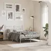 Image de Cadre De Lit Métal Sans Matelas Et Pied De Lit Blanc 120x200 Cm Vidaxl
