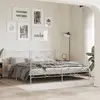 Image de Cadre De Lit Métal Sans Matelas Et Pied De Lit Blanc 193x203 Cm Vidaxl