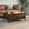 Image de Table Basse Avec Roulettes Chêne Fumé Bois D'ingénierie Vidaxl