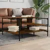 Image de Table Basse Chêne Fumé 100x100x48,5 Cm Bois D'ingénierie Vidaxl