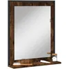 Image de Miroir De Salle De Bain Et Étagère Chêne Fumé Bois D’ingénierie Vidaxl
