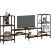 Image de Meuble Tv Chêne Fumé 206,5x28,5x95 Cm Bois D'ingénierie Vidaxl