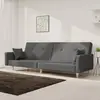 Image de Canapé-lit À 2 Places Avec Deux Oreillers Gris Clair Tissu Vidaxl