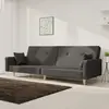Image de Canapé-lit À 2 Places Avec Deux Oreillers Gris Foncé Tissu Vidaxl