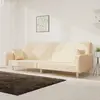 Image de Canapé-lit À 2 Places Avec Deux Oreillers Crème Tissu Vidaxl