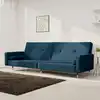 Image de Canapé-lit À 2 Places Avec Deux Oreillers Bleu Velours Vidaxl