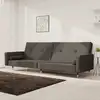 Image de Canapé-lit À 2 Places Avec Deux Oreillers Gris Foncé Velours Vidaxl