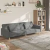 Image de Canapé-lit À 2 Places Avec Deux Oreillers Gris Clair Tissu Vidaxl