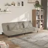 Image de Canapé-lit À 2 Places Avec Deux Oreillers Gris Clair Velours Vidaxl