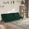 Image de Canapé-lit À 2 Places Avec Deux Oreillers Vert Foncé Velours Vidaxl
