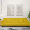 Image de Canapé-lit À 2 Places Avec Deux Oreillers Jaune Velours Vidaxl