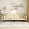 Image de Canapé-lit À 2 Places Avec Deux Oreillers Crème Tissu Vidaxl