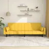 Image de Canapé-lit À 2 Places Avec Deux Oreillers Jaune Tissu Vidaxl