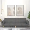 Image de Canapé-lit À 2 Places Avec Deux Oreillers Gris Clair Tissu Vidaxl